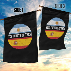 Spanish Argentinian Roots Garden Flag Yes I'm Both Of Them Vintage Spain Argentina Half Flag