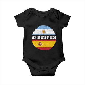 Spanish Argentinian Roots Baby Onesie Yes I'm Both Of Them Vintage Spain Argentina Half Flag