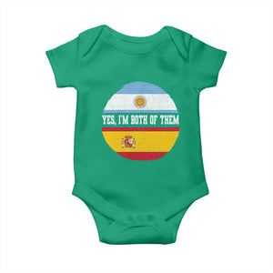 Spanish Argentinian Roots Baby Onesie Yes I'm Both Of Them Vintage Spain Argentina Half Flag