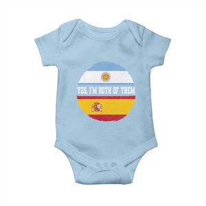 Spanish Argentinian Roots Baby Onesie Yes I'm Both Of Them Vintage Spain Argentina Half Flag