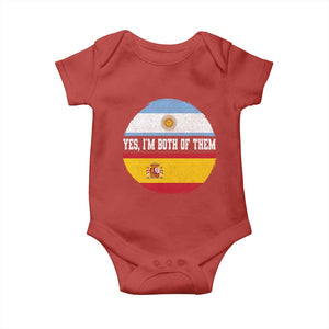 Spanish Argentinian Roots Baby Onesie Yes I'm Both Of Them Vintage Spain Argentina Half Flag