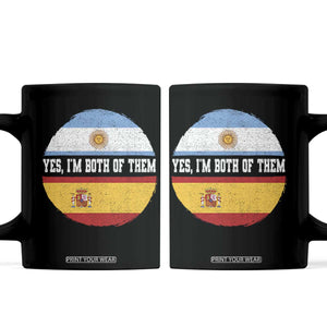 Spanish Argentinian Roots Coffee Mug Yes I'm Both Of Them Vintage Spain Argentina Half Flag