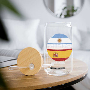 Spanish Argentinian Roots Glass Can Yes I'm Both Of Them Vintage Spain Argentina Half Flag