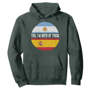 Spanish Argentinian Roots Hoodie Yes I'm Both Of Them Vintage Spain Argentina Half Flag