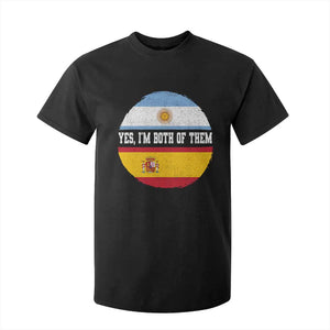 Spanish Argentinian Roots T Shirt For Kid Yes I'm Both Of Them Vintage Spain Argentina Half Flag