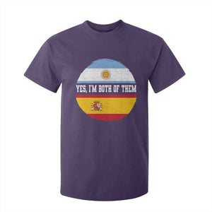 Spanish Argentinian Roots T Shirt For Kid Yes I'm Both Of Them Vintage Spain Argentina Half Flag