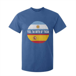 Spanish Argentinian Roots T Shirt For Kid Yes I'm Both Of Them Vintage Spain Argentina Half Flag