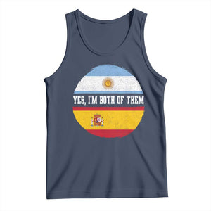 Spanish Argentinian Roots Tank Top Yes I'm Both Of Them Vintage Spain Argentina Half Flag