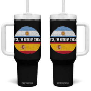 Spanish Argentinian Roots Tumbler With Handle Yes I'm Both Of Them Vintage Spain Argentina Half Flag