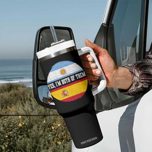 Spanish Argentinian Roots Tumbler With Handle Yes I'm Both Of Them Vintage Spain Argentina Half Flag