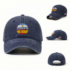Spanish Argentinian Roots Washed Cotton Baseball Cap Yes I'm Both Of Them Vintage Spain Argentina Half Flag