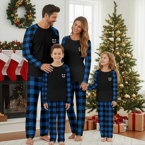 Teutonic Order Flag Cross Knight Insignia Arms Shield Plaid Pajama Set TS11 Blue Plaid Print Your Wear