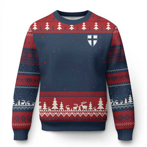 Teutonic Order Flag Cross Knight Insignia Arms Shield Ugly Christmas Sweater TS11 Navy Red Print Your Wear