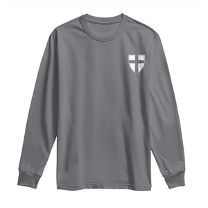 Teutonic Order Flag Cross Knight Insignia Arms Shield Long Sleeve Shirt TS11 Charcoal Print Your Wear