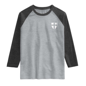 Teutonic Order Flag Cross Knight Insignia Arms Shield Raglan Shirt TS11 Heather Gray Heather Charcoal Print Your Wear