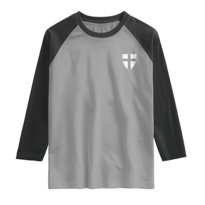 Teutonic Order Flag Cross Knight Insignia Arms Shield Raglan Shirt TS11 Sport Gray Black Print Your Wear