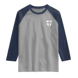 Teutonic Order Flag Cross Knight Insignia Arms Shield Raglan Shirt TS11 Sport Gray Navy Print Your Wear
