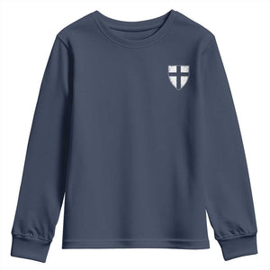 Teutonic Order Flag Cross Knight Insignia Arms Shield Youth Sweatshirt TS11 Navy Print Your Wear