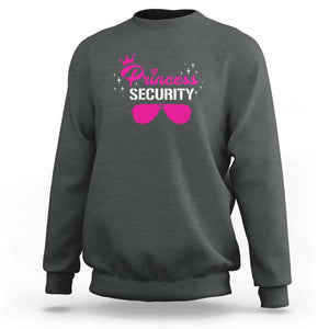 Halloween Dad Mom Sweatshirt Princess Security Pink Glasses Crown Star TS11 Dark Heather Print Your Wear