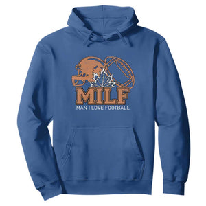 Funny American Football Hoodie MILF Man I Love Footbal Maple Leaf Vintage Footbal Helmet TS11 Royal Blue Print Your Wear
