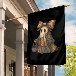 Halloween Vintage Denim Patchwork Spooky Ghost Coquette Garden Flag TS11 Print Your Wear