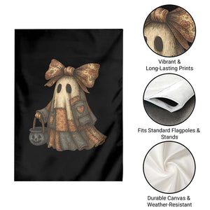 Halloween Vintage Denim Patchwork Spooky Ghost Coquette Garden Flag TS11 Print Your Wear