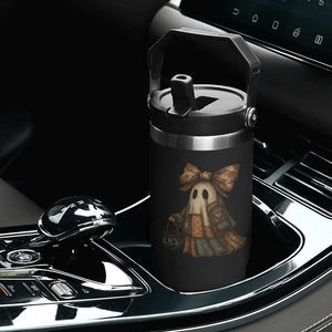 Halloween Vintage Denim Patchwork Spooky Ghost Coquette Flip Straw Tumbler TS11 Print Your Wear