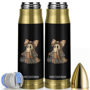 Halloween Vintage Denim Patchwork Spooky Ghost Coquette Bullet Tumbler TS11 Black Print Your Wear