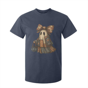 Halloween Vintage Denim Patchwork Spooky Ghost Coquette T Shirt For Kid TS11 Navy Print Your Wear