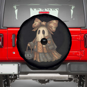 Halloween Vintage Denim Patchwork Spooky Ghost Coquette Spare Tire Cover TS11 Black Print Your Wear