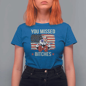 Trump Support T Shirt For Women You Missed Bitches 0 2 Score American Flag Sunglasses TS11 Royal Blue Print Your Wear