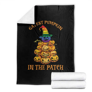 Funny Halloween LGBT Throw Blanket Gayest Pumpkin In The Patch Rainbow Flag TS11 Black Print Your Wear