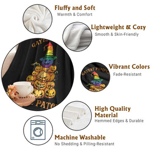 Funny Halloween LGBT Throw Blanket Gayest Pumpkin In The Patch Rainbow Flag TS11 Print Your Wear