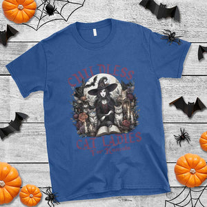 Harris Supporter T Shirt Childless Cat Ladies For Kamala Mysterious Witch Cats Flower TS11 Royal Blue Print Your Wear