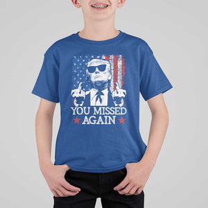 Funny Trump T Shirt For Kid You Missed Again 0 2 American Flag Stripes Star TS11 Royal Blue Print Your Wear