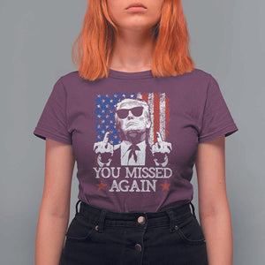 Funny Trump T Shirt For Women You Missed Again 0 2 American Flag Stripes Star TS11 Maroon Print Your Wear