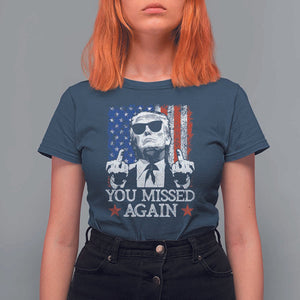 Funny Trump T Shirt For Women You Missed Again 0 2 American Flag Stripes Star TS11 Navy Print Your Wear