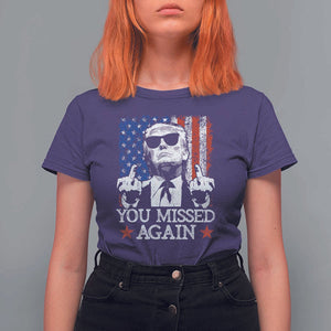 Funny Trump T Shirt For Women You Missed Again 0 2 American Flag Stripes Star TS11 Purple Print Your Wear