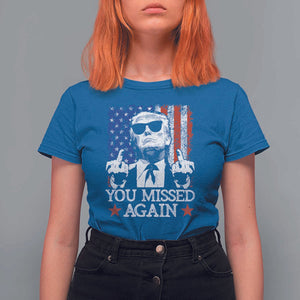 Funny Trump T Shirt For Women You Missed Again 0 2 American Flag Stripes Star TS11 Royal Blue Print Your Wear