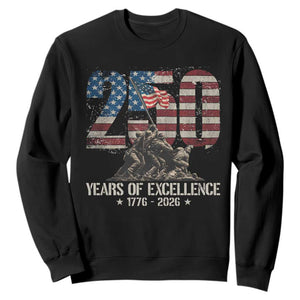 250 Years Of Excellence Sweatshirt 250th American Anniversary Independence Day TS11 Black Print Your Wear