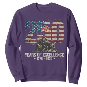 250 Years Of Excellence Sweatshirt 250th American Anniversary Independence Day TS11 Purple Print Your Wear