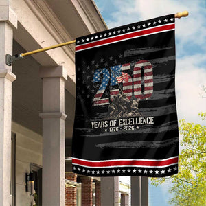 250 Years Of Excellence Garden Flag 250th American Anniversary Independence Day TS11 Distressed Black Red Print Your Wear