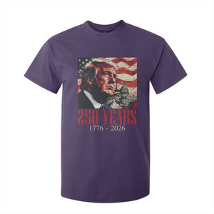 250 Years Trump T Shirt For Kid 250th American Anniversary Independence Statue Of Liberty TS11 Purple Print Your Wear