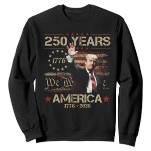 Trump America 250 Sweatshirt 250 Years Of American Vintage Betsy Ross Flag TS11 Black Print Your Wear