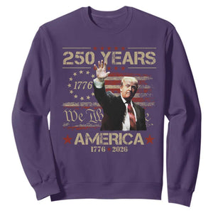 Trump America 250 Sweatshirt 250 Years Of American Vintage Betsy Ross Flag TS11 Purple Print Your Wear