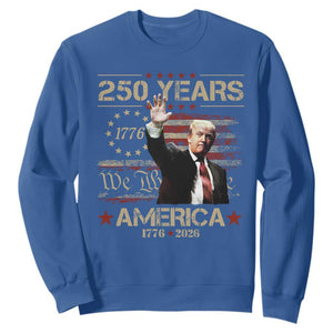 Trump America 250 Sweatshirt 250 Years Of American Vintage Betsy Ross Flag TS11 Royal Blue Print Your Wear