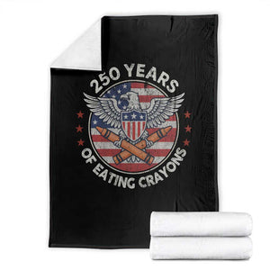 Marine Veteran 250 Years Of Eating Crayons Throw Blanket American Flag TS11 Black Print Your Wear
