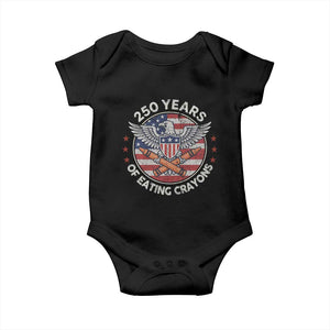 Marine Veteran 250 Years Of Eating Crayons Baby Onesie American Flag TS11 Black Print Your Wear