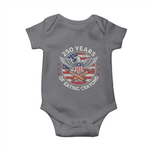 Marine Veteran 250 Years Of Eating Crayons Baby Onesie American Flag TS11 Charcoal Print Your Wear