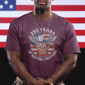 Marine Veteran 250 Years Of Eating Crayons T Shirt American Flag TS11 Maroon Print Your Wear